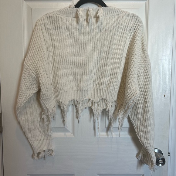 Zaful Loose Ripped Pullover Sweater - Picture 5 of 7